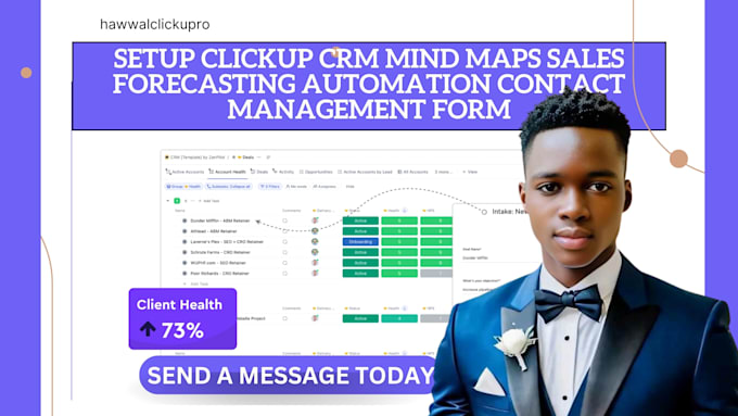 Bestseller - setup clickup CRM mind maps sales forecasting automation contact management form