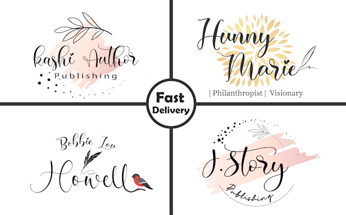 Gig Preview - Design a creative feminine author logo design for your brand