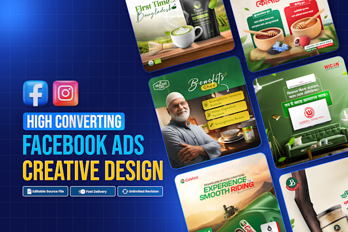 Bestseller - create high converting, eye catching facebook ad banners