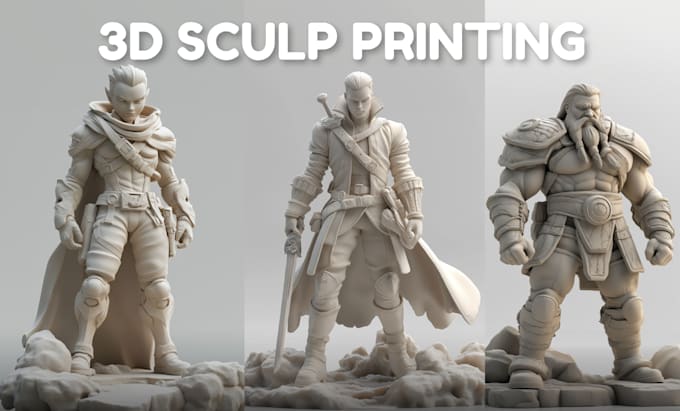 Gig Preview - Create sculpting 3d character models for printing and rendering in blender