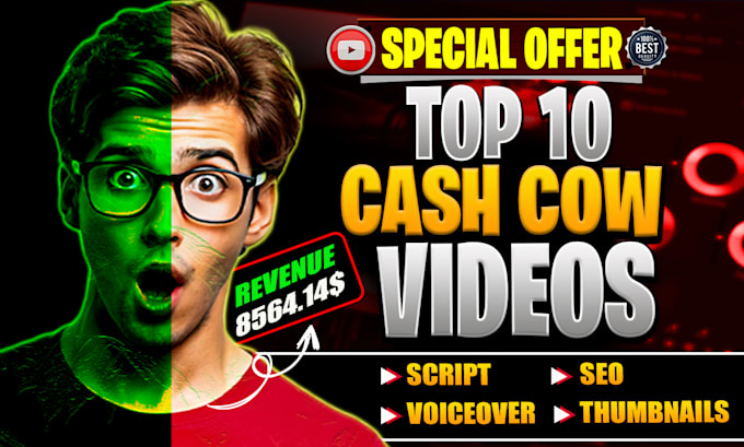 Bestseller - do top 10 viral faceless cash cow videos and cash cow youtube automation channel