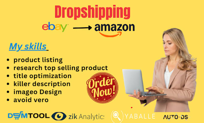 Gig Preview - Amazon to ebay dropshipping autods listings