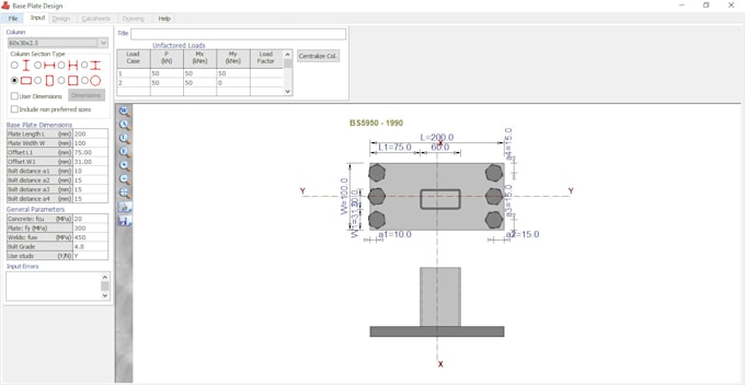 Gig Preview - Design base plates and their bolt sizes for steel structures