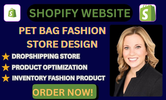 Gig Preview - Design shopify pet bag fashion store dropshipping website