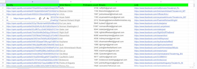 Bestseller - provide best instagram, youtube,tiktok influencer and spotify artist emails list