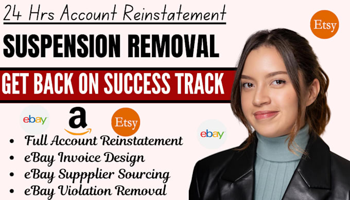 Gig Preview - Ebay reinstatement ebay suspension track IP remove ebay violation