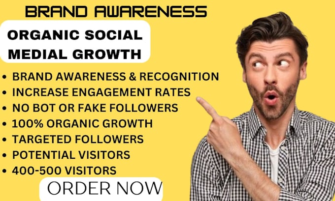 Gig Preview - Organically grow your social media account and increase your brand awareness