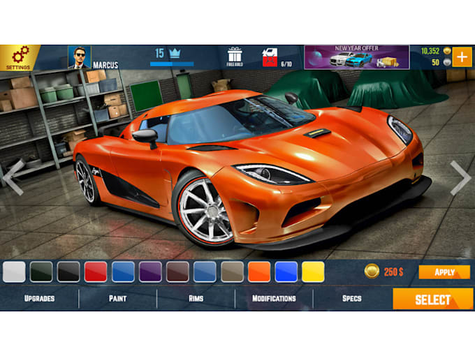 Gig Preview - Build 3d racing game, car racing game, asphalt online multiplayer game