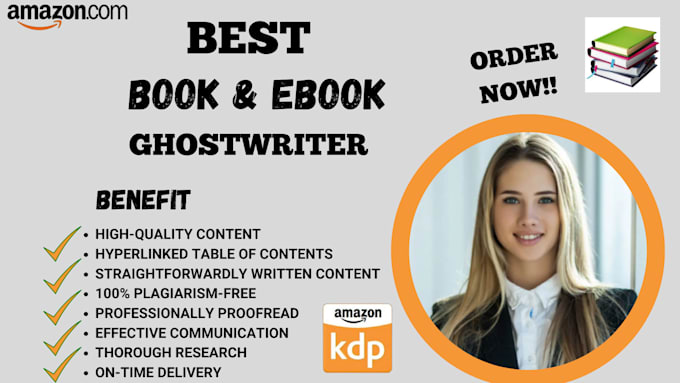 Gig Preview - Be your fiction and nonfiction ghostwriter, book writer and KDP writing