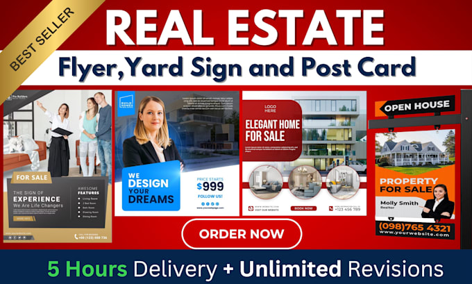 Gig Preview - Design real estate postcards, door hangers, yard sign and flyers