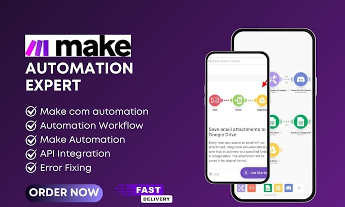 Gig Preview - Do make com automation make com made com integromat zapier make automation