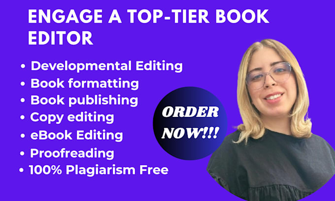 Gig Preview - Do book editing, formatting, and developmental editing for your ebooks