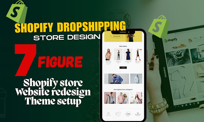 Gig Preview - Setup profitable shopify dropshipping store shopify website redesign