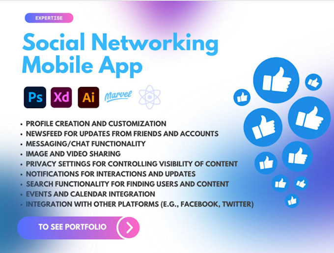 Gig Preview - Design and develop social networking app with chat and media sharing