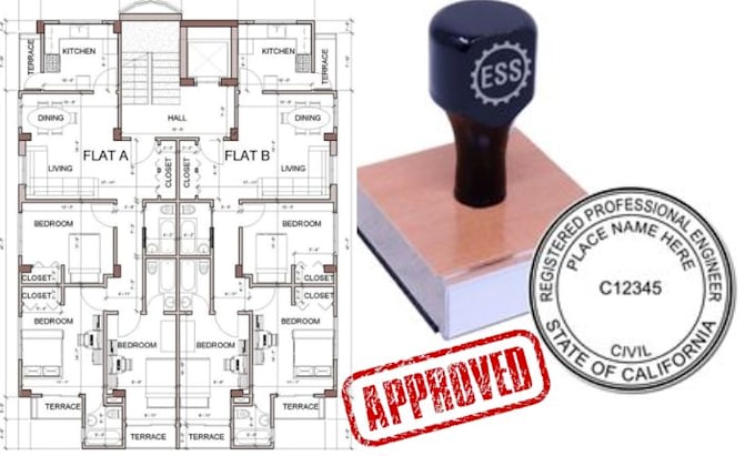 Gig Preview - Review sign stamp and seal your USA architectural plan as a licensed architect