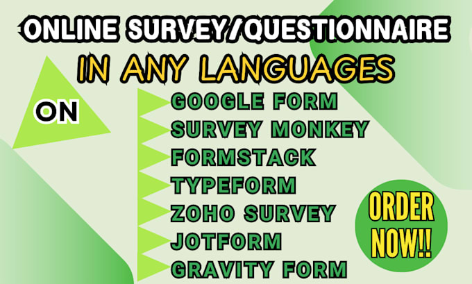 Gig Preview - Create online survey with google form, surveymonkey in any languages