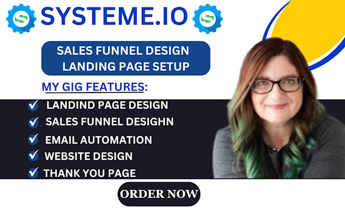 Gig Preview - Design systeme io landing page, systeme io sales funnel, website automation