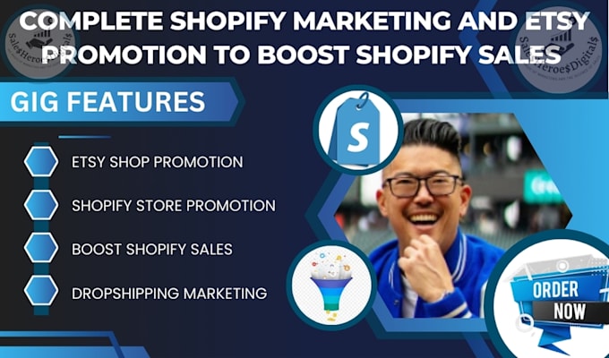 Gig Preview - Boost shopify sales shopify marketing shopify store promotion etsy promotion