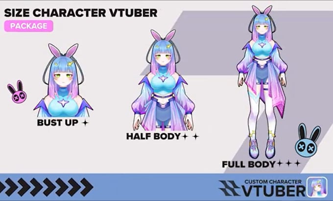 Gig Preview - Draw and rig 2d vtuber model, live2d vtuber model, pngtuber