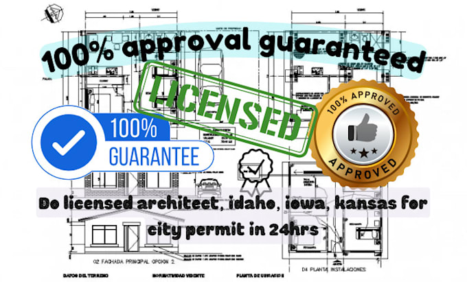 Gig Preview - Do licensed architect, idaho, iowa, kansas for city permit in 24hrs