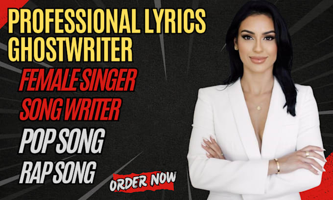 Gig Preview - Be your professional female singer ghostwriter lyricist for your next hit song