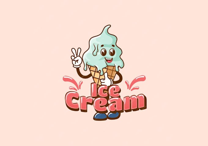 Gig Preview - Design glamorous ice cream mascot logo