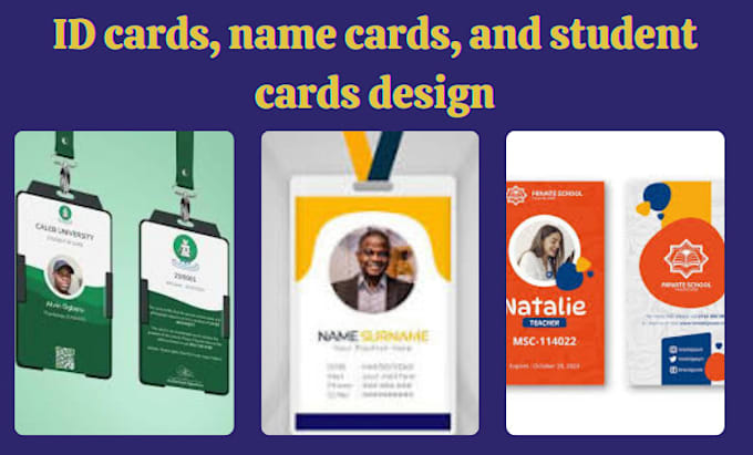 Gig Preview - Professionally design id cards, name cards, and student cards