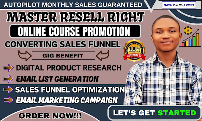 Gig Preview - Setup email marketing campaign to boost master resell courses sales