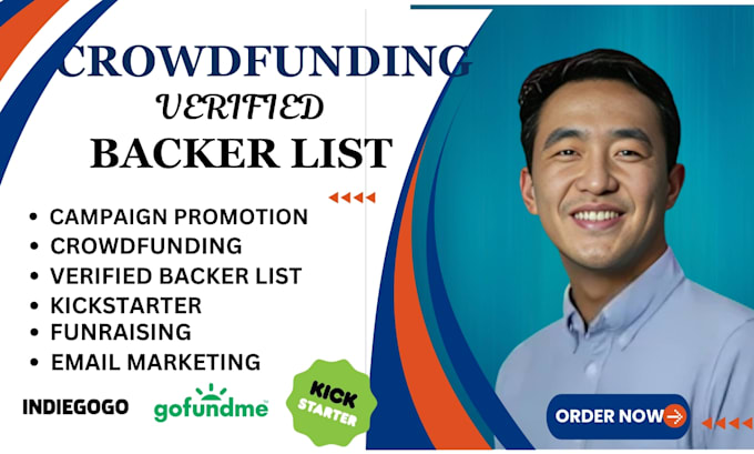 Gig Preview - Do newsletter crowdfunding promotion to kickstarter gofundme organic backer list