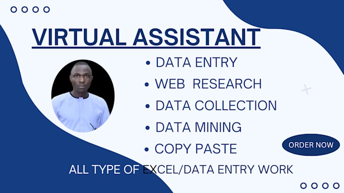 Gig Preview - Be your virtual assistant for data entry, data mining, copy paste, web research