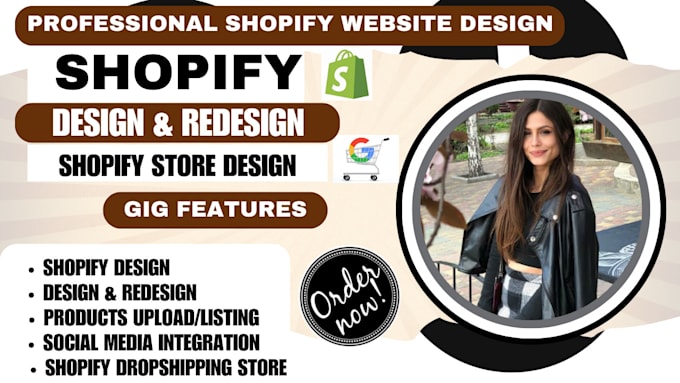 Gig Preview - Design shopify website design shopify store redesign shopify website design