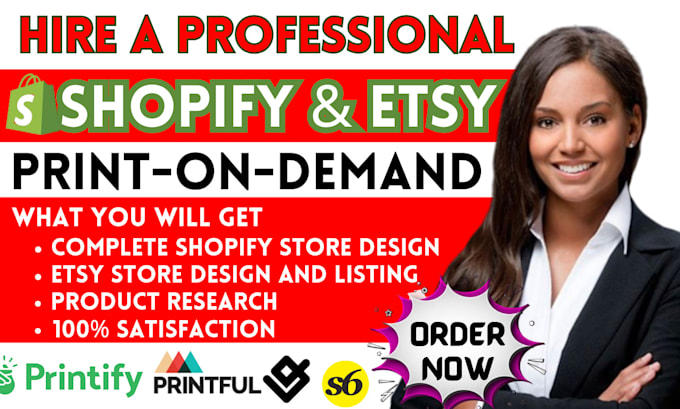 Bestseller - do shopify print on demand store, printify, printful, etsy pod store shopify pod