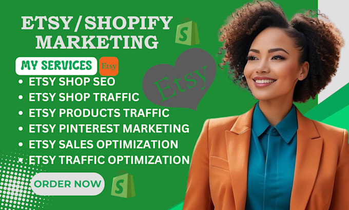 Gig Preview - Boost etsy shop traffic shopify etsy marketing etsy pinterest promotion