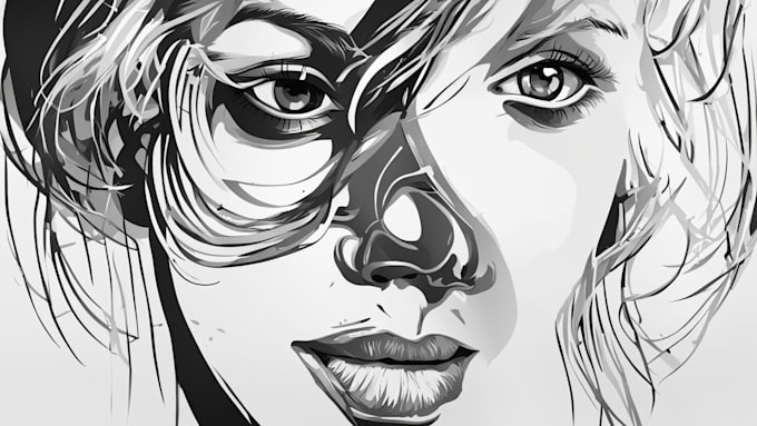 Gig Preview - Create a detailed vector art portrait black and white