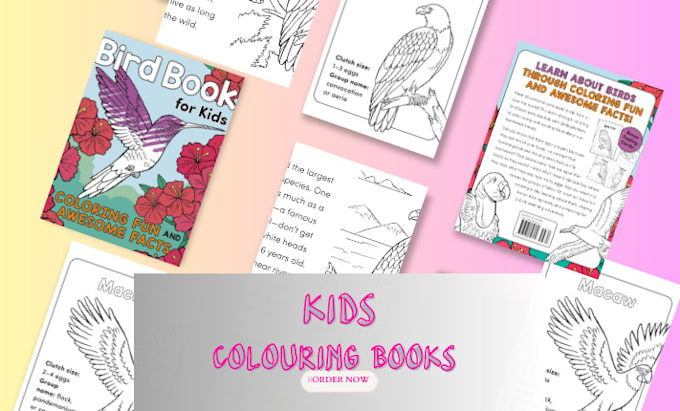 Gig Preview - Do kids coloring book cover kids activity book and coloring page for kdp