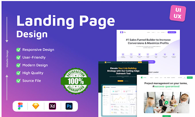 Bestseller - design a responsive and engaging website landing page UI