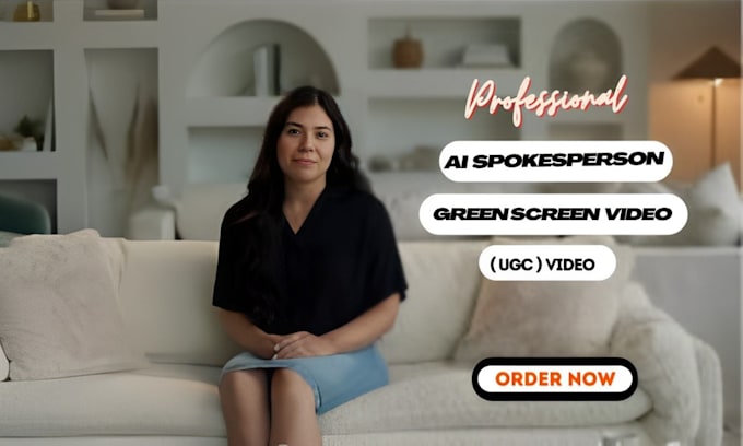 Gig Preview - Create a professional ai spokesperson video green screen video commercial ugc