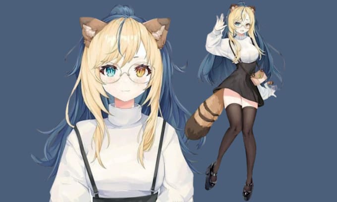 Bestseller - design 2d pro vtuber anime furry character 2d model in live2d vtube studio