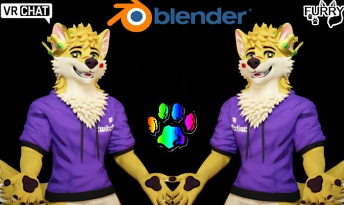 Bestseller - create furry vtuber avatar nsfw fursona 3d vrc character vrchat vroid game model