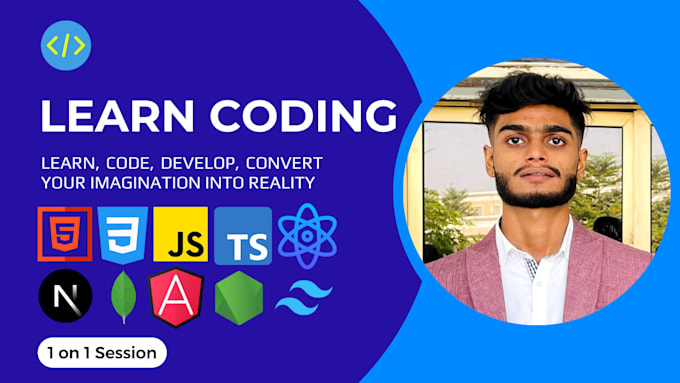 Gig Preview - Tutor you web development using HTML, CSS, javascript, node js, react js