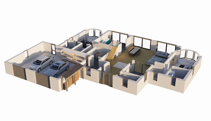 Gig Preview - Convert 2d to 3d floor plan in 24 hours