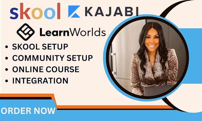 Gig Preview - Setup skool online course community mighty networks,learnworld, kajabi website