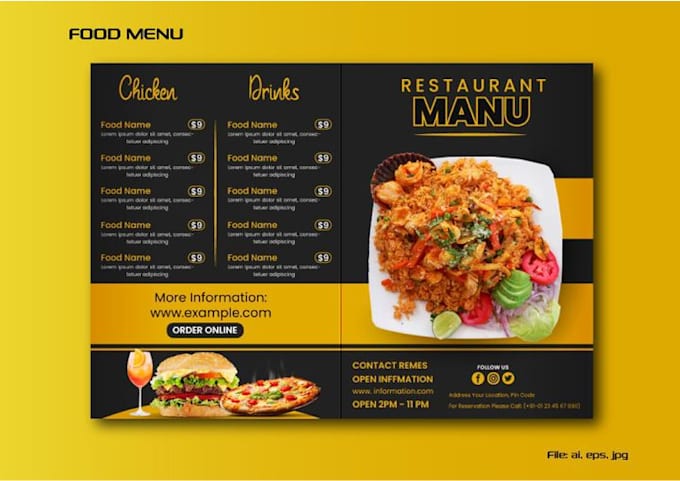 Gig Preview - Design a professional menu for your business