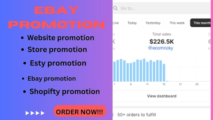 Gig Preview - Promote  etsy, shopify,amazon and ebay store  shopifty promotion