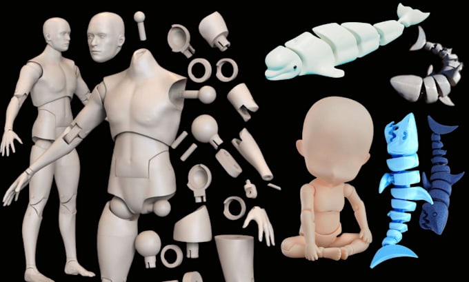 Gig Preview - Sculpt 3d flexi model 3d bjd 3d ball joint doll articulated toy stl for printing