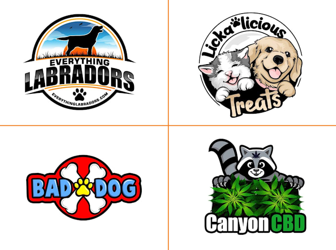 Gig Preview - Design creative dog, pet, cat, or animal logo in 12hr