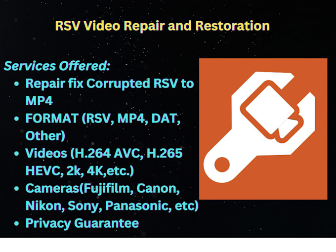 Gig Preview - Provide rsv video repair to mp4 videos