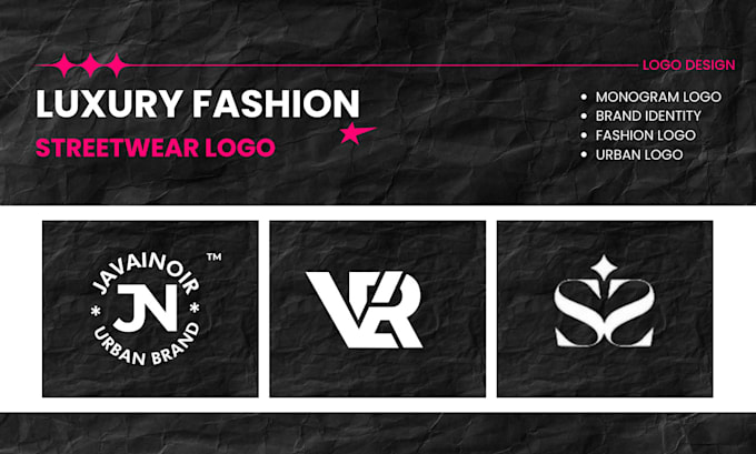 Gig Preview - Design exclusive luxury fashion streetwear clothing brand monogram logo