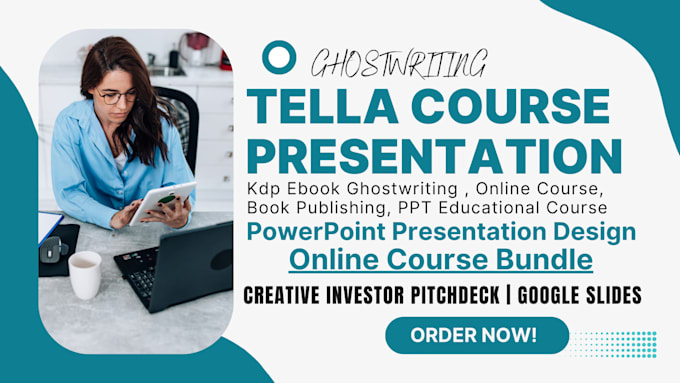 Gig Preview - Write, design your ppt and covert to course, ebook, presentation slides on tella