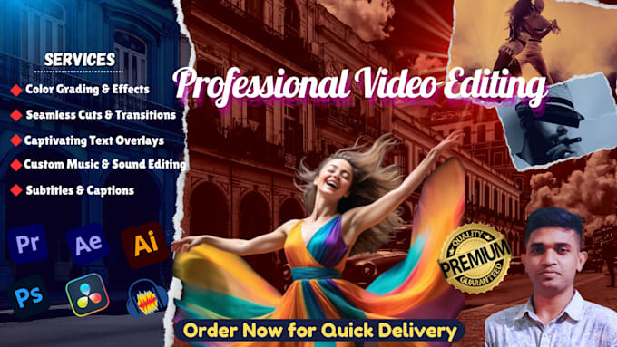 Gig Preview - Professional video editing for youtube, instagram, and more